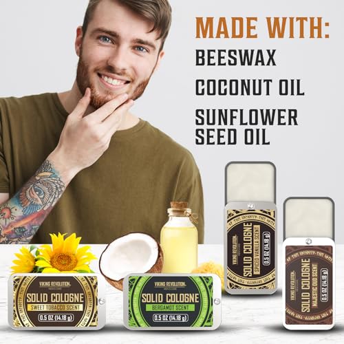 Viking Revolution 4-Pack Solid Cologne for Men - 0.5 Oz Wax Balm