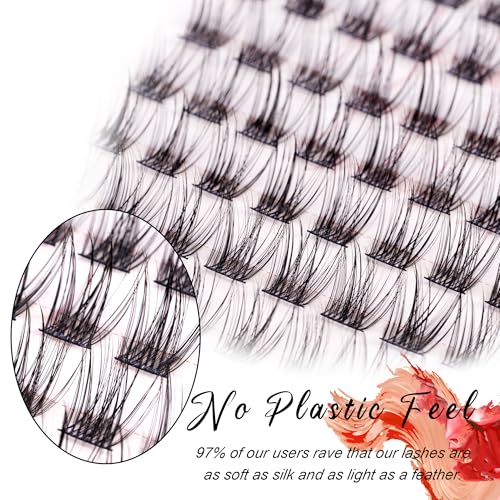 10mm D-Curl Lash Clusters, Fine-Wisp Naked Soft, Thin Flexible Band, Ideal for Sparse Lashes, Daily Makeup, Full-Eye Layering, Radiant Style