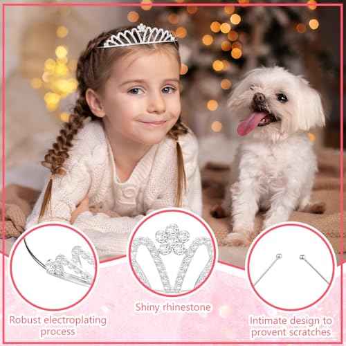Hicarer 12 Pcs Tiaras for Girls Crystal Tiara Princess Crown for Kids Wedding Birthday