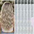 Uikreo Hair Tinsel Clip-In 18 Pcs Silver Pack – Instant Sparkle