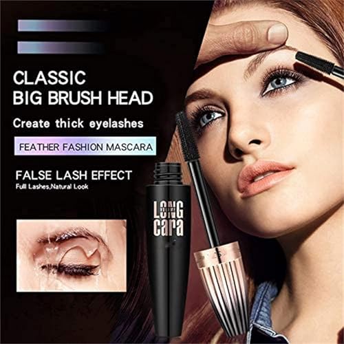 QOHNK 4D Silk Fiber Mascara - Long-lasting Volume & Length, Smudge-proof Black, 3 Pack
