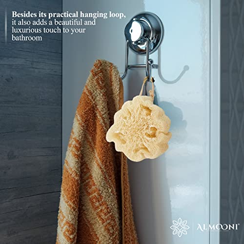 ALMOONI Natural Loofah Sponge 3-Pack | Egyptian Shower Scrubber