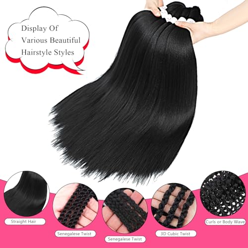 Pre-Stretched Braiding Hair 26 Inch 8 Pack Yaki Crochet