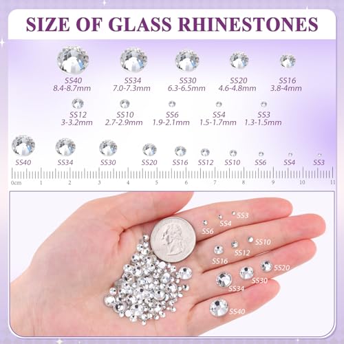 Clear Flatback Crystal Glass Rhinestones SS20 5mm - 2000 Pcs for DIY Crafts
