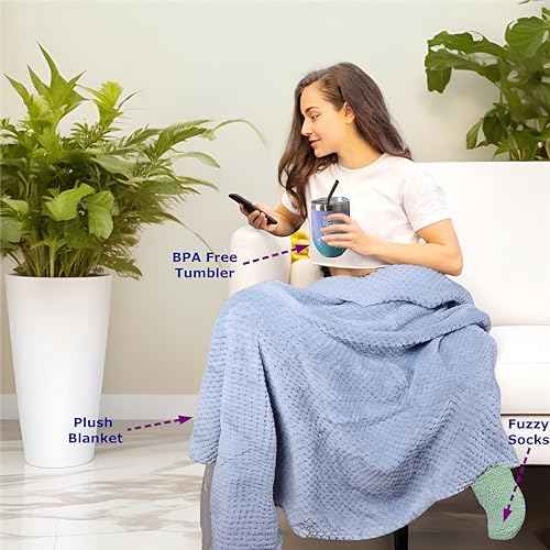 Thanksgiving Gift, Get Well Soon Gift for Women ? 18 Pcs Spa Care Package, Tumbler, Candles, Fuzzy Socks ? Relaxation Gift Basket for Mom, Wife, Friend ? After Surgery, Birthday, Self Care