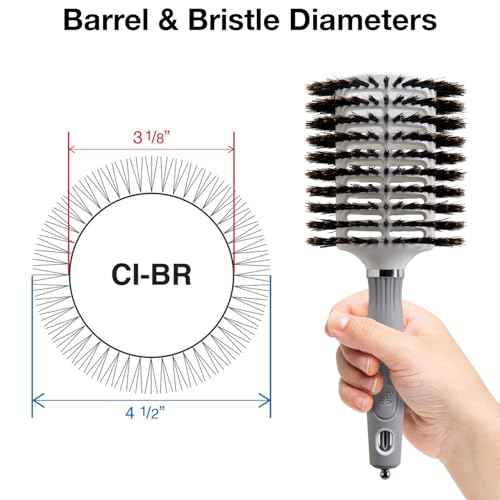 Olivia Garden Ceramic and Ion Turbo Vent 100% Boar Bristle Round Hair Brush