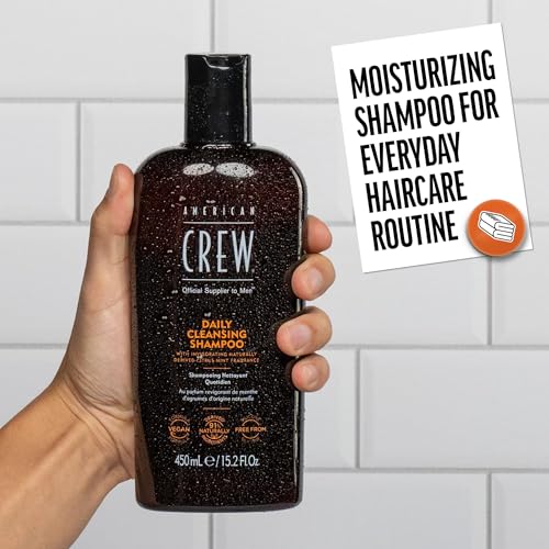 AMERICAN CREW Shampoo for Men,Daily Cleanser,Naturally Derived,Vegan Formula,Citrus Mint Fragrance,33.8 Fl Oz,(Pack of 2)