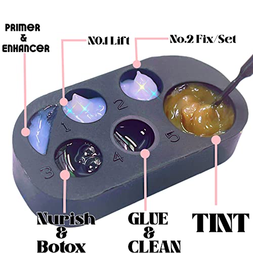Lash Lift Brow Lamination and T-i-n-t Palette Black Eyelash Lifting Tool Reusable Lotion Container More Than 1000 Applications
