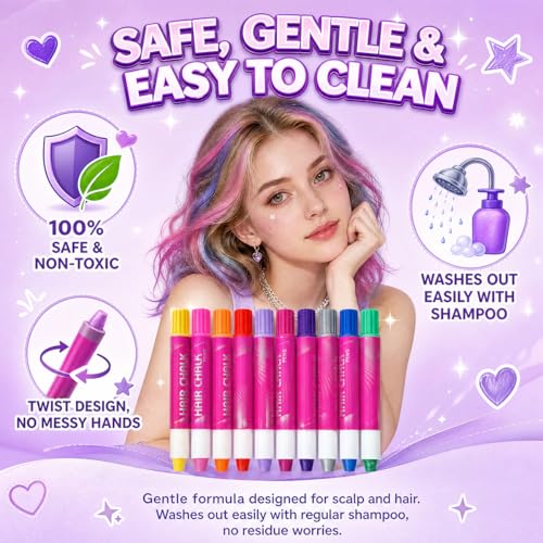 Kpop Hair Chalk 10 Colors - Temporary Washable Hair Dye