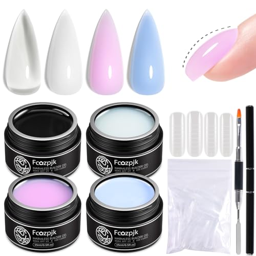 Fcozpjk Builder Gel for Nails 4Colors Thickening Nail Clear Milky