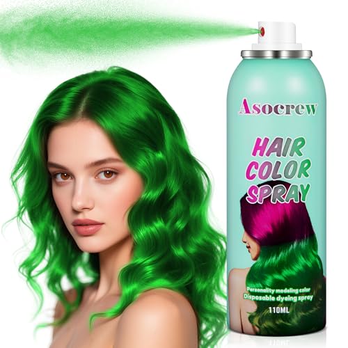 Green Temporary Hair Color Spray for Kids & Adults | Non-Sticky & Washable