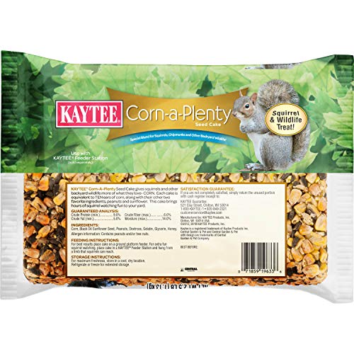 Kaytee Corn A Plenty Treat Seed Cake Food for Wild Squirrels, Chipmunks, Rabbits & Other Backyeard Wildlife, 2.5 Pounds