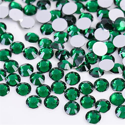 Dark Green Flatback Rhinestones - SS12 3mm Glass Gems for Crafts (3000 Pcs)