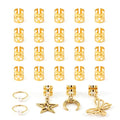 Gold Hair Cuffs for Braids - 25 Pcs Filigree Set
