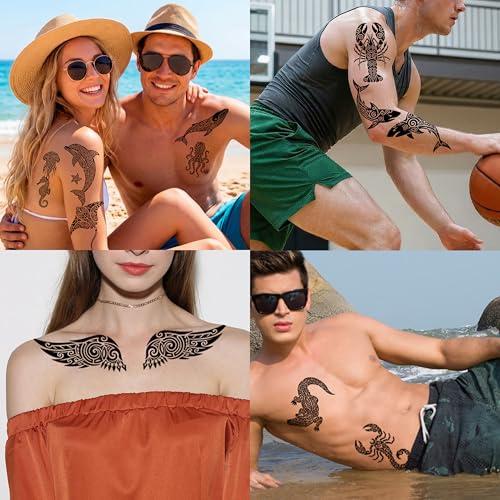 Tribal Temporary Tattoos 60 PCS | Waterproof & Sweat-Resistant
