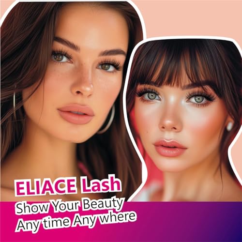 Eliace Lashes Mink Fake Eyelashes Wispy 15 Pairs Lashes Extension Kit - Fluffy Lashes False Eyelashes Natural False Lashes Wispy Faux Mink Lashes Pack (13MM) Short Lashes Natural Look Strip |Anne