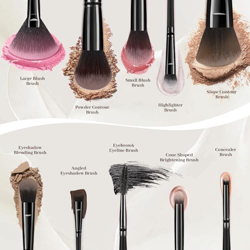 73PCS Makeup Brushes, Makeup Brush Set Professional Makeup Kit Multi-functional Makeup Tool Set with Case Facial Makeup Accessories,Brush Set Eye & Makeup Sponge(Black)
