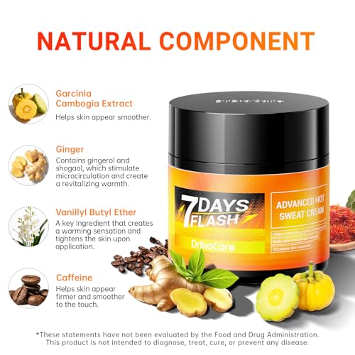 DrBioCare Advanced Hot Sweat Cream, Natural Sweat Enhancer Cream for Men and Women 2 Bottles