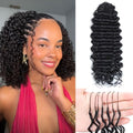 12 Inch Deep Wave Crochet Hair Extensions - 100 Strands Black
