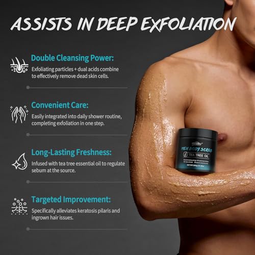 Men's Exfoliating Body Scrub with Tea Tree Oil & 2% BHA