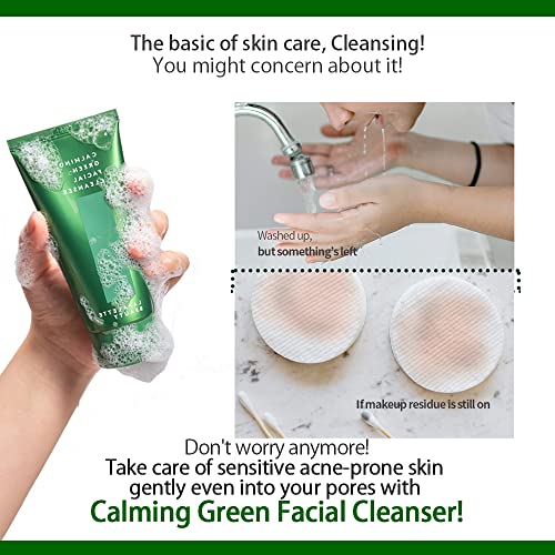lapalette Calming Green Facial Cleanser | BHA & Green tea | Mild Cleansing Foam | Hydration & Soothing | Cruelty-Free, Paraben-Free | Korean Skin Care 120ml / 4.05 fl. oz.