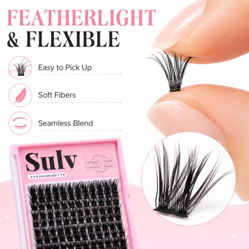 D Curl Lash Clusters 144 Pcs DIY Eyelash Extensions Black