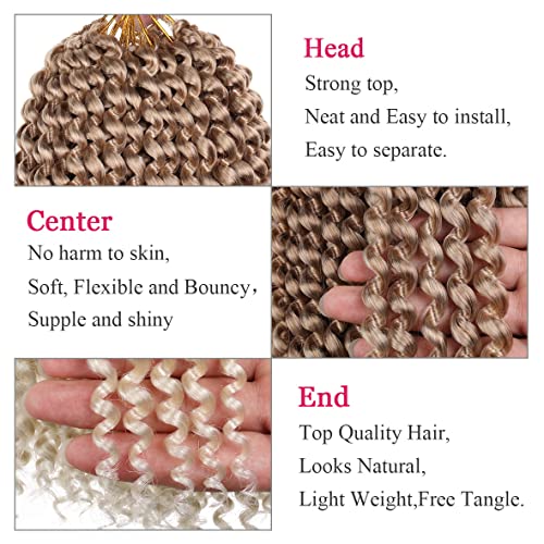 Leeven 7 Packs 12 Inch Passion Twist Ombre Blonde Crochet Hair