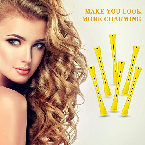 Chuangdi 24 Pcs Hair Perm Rods with Steel Rat Tail Comb