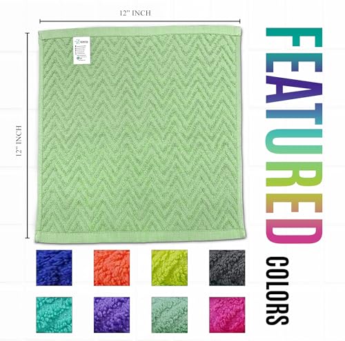 ZUPERIA Zigzag Washcloths 16 Pack - 12x12 Soft Cotton