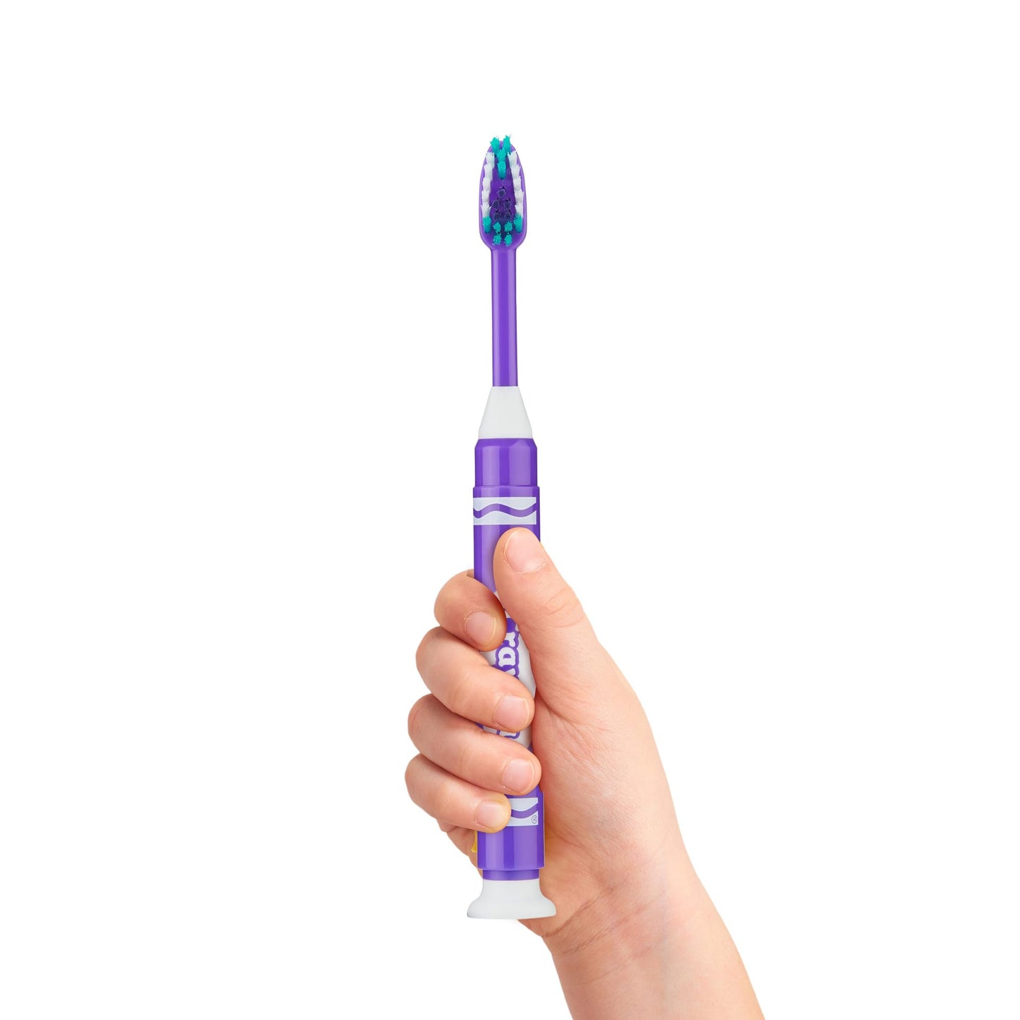 GUM Crayola Marker Children’s Toothbrush, Soft Bristled Kids’ Toothbrush Set Age 5+, Suction Cup Base, 3ct (6pk)