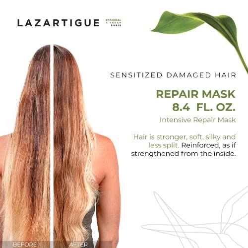 Lazartigue Repair Mask | Keratin Treatment for Damaged Hair | Restructures Hair Fiber & Reduce Split Ends | Vegan, Sulfate & Silicone Free