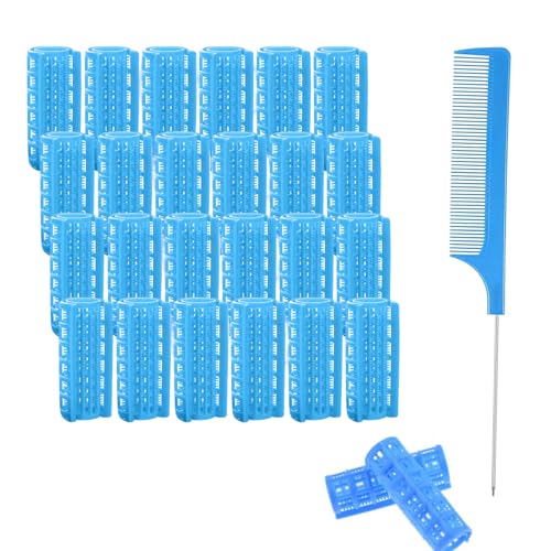 ZMD 24PCS Plastic Hair Rollers Set - 0.8 Inch Heatless Curlers