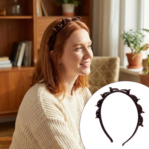 2 Pcs Clip Headband with Comb Teeth, Black & Brown