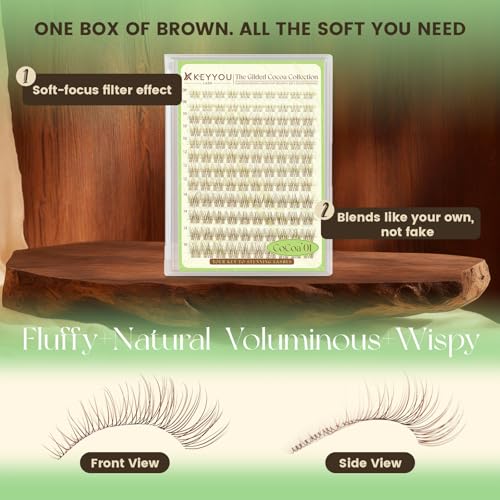 Brown Lashes C Curl 8-16mm Natural Wispy for Daily Wear