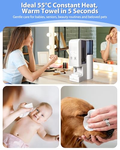 Hot Face Towel Warmer Machine with Steam, 5-Second Heating