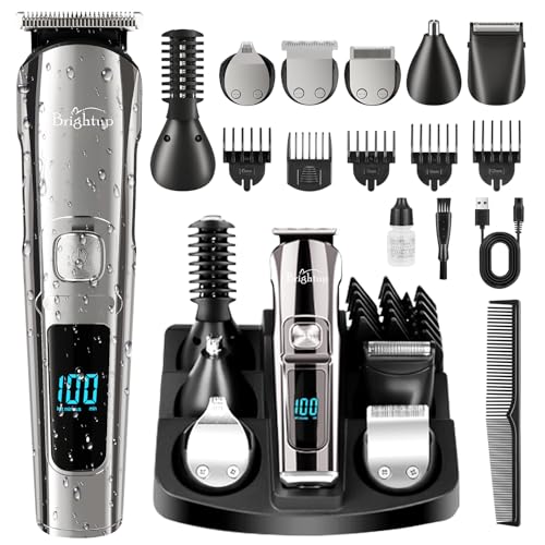 Brightup Beard Trimmer for Men - 6-in-1 Cordless Electric Razor
