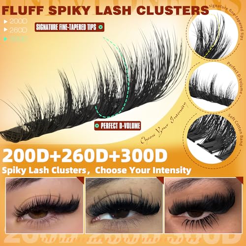 Fluffy Lash Clusters 12-20MM Thick Faux Mink Eyelash Extensions