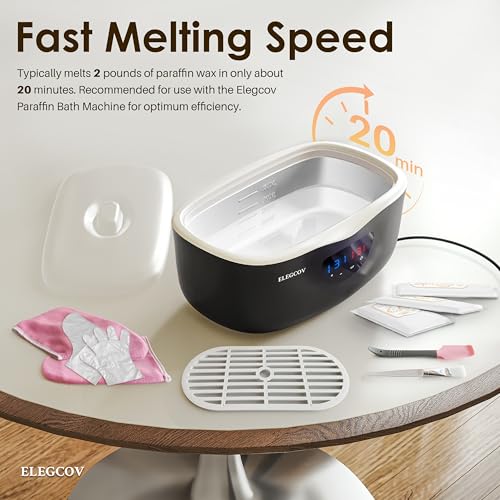 ELEGCOV Unscented Paraffin Wax Refills for Hand & Foot Spa - 10 Pack