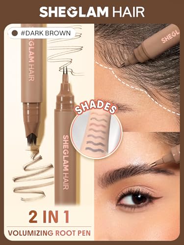 SHEGLAM Dark Brown Hair & Eyebrow Pen - Waterproof Hairline Filler