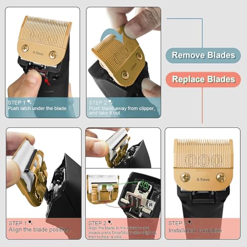 Ruzros Professional Detachable Ceramic Blades Set for Clippers - 5 Pack
