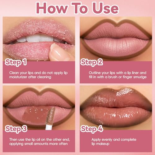 HOSAILY 2-in-1 Lip Liner & Gloss Duo – Nude Beige Plumping Kit