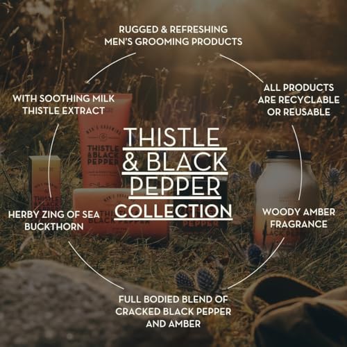 Scottish Fine Soaps Thistle and Black Pepper Collection All in One Body Wash, Woody Amber Fragrance, 500ml