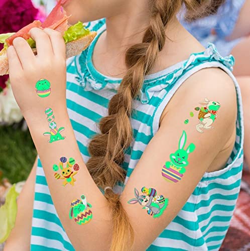 80Pcs Glow in Dark Easter Temporary Tattoos for Kids