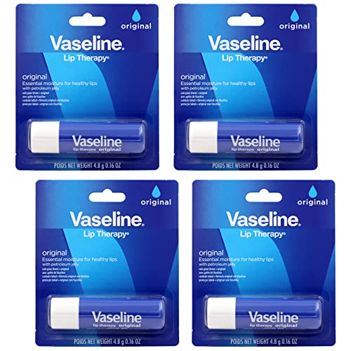 Vaseline Lip Therapy Original Lip Balm, 0.16 oz (Pack of 4)