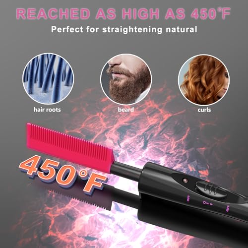Dual Voltage Ceramic Hot Comb for Wigs | 450°F Fast Heating