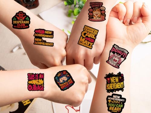 60Pcs Book Lover Temporary Tattoos - DCC Dungeon Design