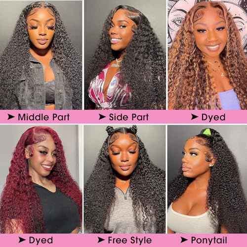 Lace Front Wigs Human Hair 13x6 Water Wave Lace Frontal Wigs Human Hair for Women 180% Density HD Transparent Glueless Virgin Human Lace Front Wigs Pre Plucked 30Inch