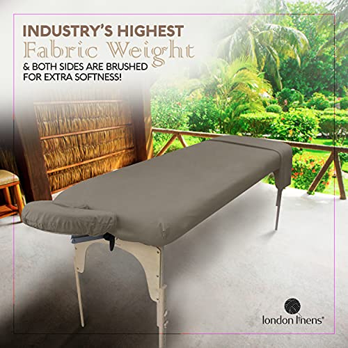 LONDON LINENS Microfiber Massage Table Sheets Set - 3 Piece