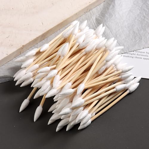 Precision Tip Cotton Swabs with Wooden Sticks - 200 Pack for Makeup & Ear Cleaning