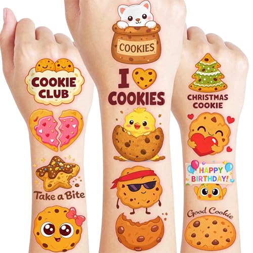 96 Cute Cookie Temporary Tattoos for Kids